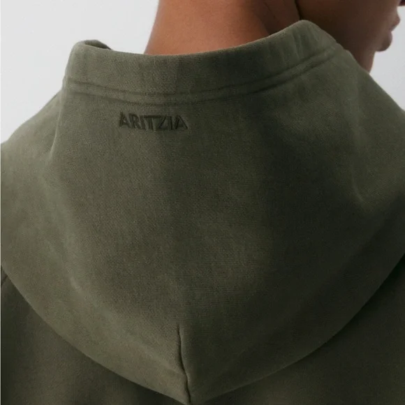2pc Aritzia Cozy Sweatfleece Olive Green Mega Raglan Hoodie and Mega Jogger Set - Picture 8 of 15